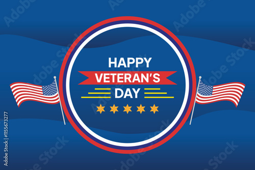 Happy Veterans Day concept. Colored flat vector illustration isolated.