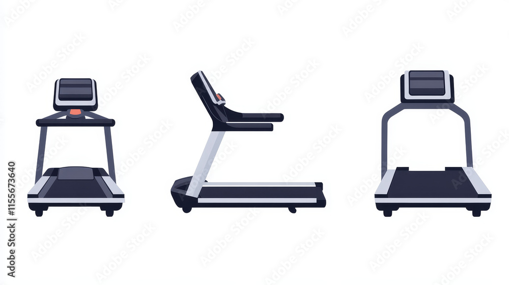 Treadmill icon. Treadmill icon on a white background, isolated. The icon has three uses in applications and websites. Vector illustration. Treadmill icon on a white background. Treadmill icon. Treadmill icon on a white background, isolated. The icon has three uses in applications and websites. Vector illustration. Treadmill icon on a white background.