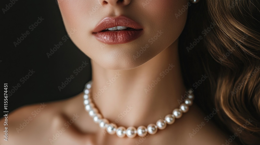 A stylish freshwater pearl choker featuring perfectly round pearls, paired with a designer dress. A stylish freshwater pearl choker featuring perfectly round pearls, paired with a designer dress.