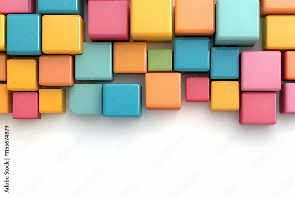 Colorful 3D Cube Abstract Background Colorful 3D Cube Abstract Background