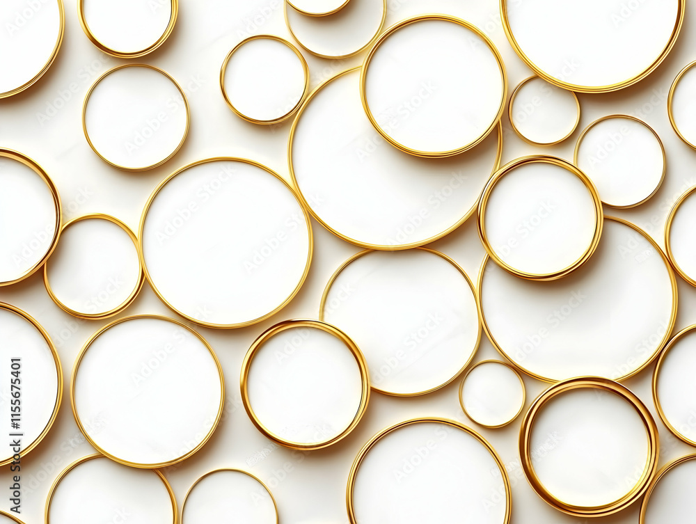 Golden Circles Abstract 3D Background Golden Circles Abstract 3D Background