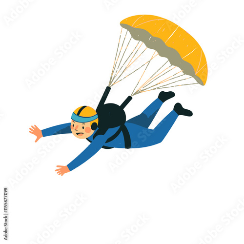 Illustration of Person Skydiving