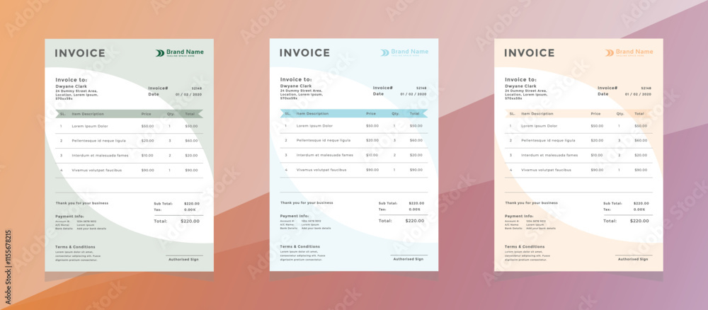 Fototapeta premium Professional Corporate Invoice Template 07