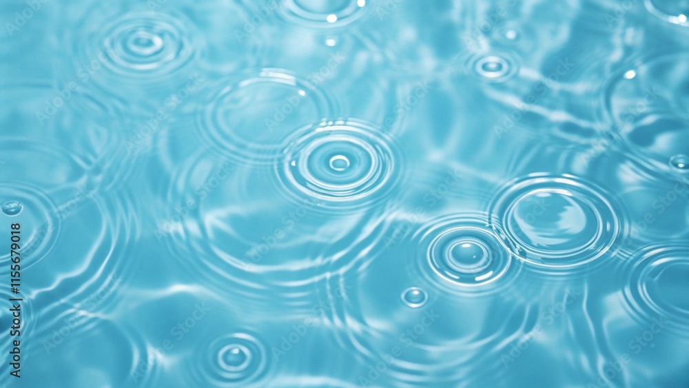 Blue clear water surface texture with ripples, and splashes. For background. Blue clear water surface texture with ripples, and splashes. For background.