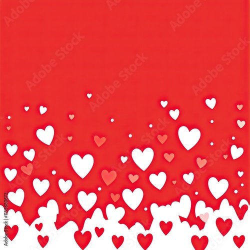 Lots of red and pink bright and shiny confetti in the shape of a heart. Romantic composition for Valentine's Day, holiday. Beautiful background.
