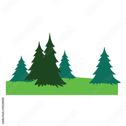 pine forest scene icon