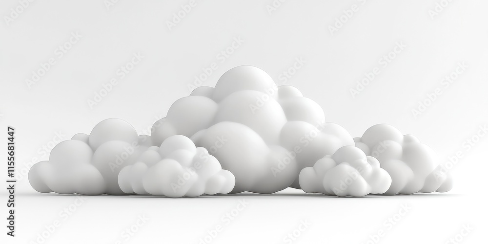 A cluster of soft, white, cloud-like shapes on a minimalistic background. A cluster of soft, white, cloud-like shapes on a minimalistic background.