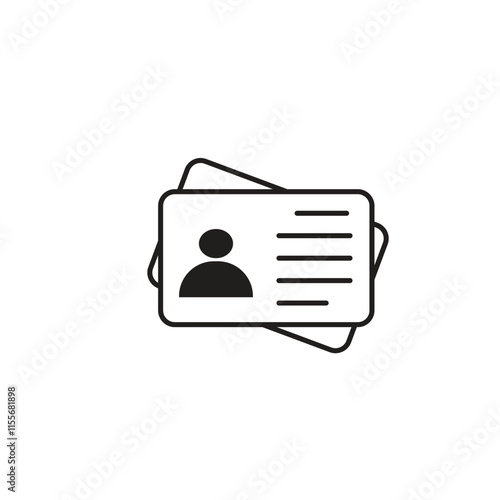 Id card icon. Driver's license identification icon. Vector illustration.