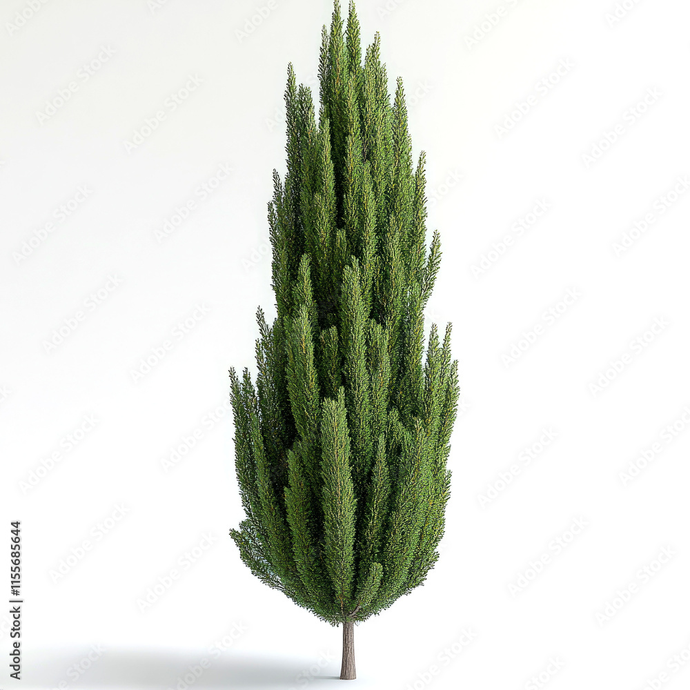 Tall, slender evergreen tree isolated on white. Tall, slender evergreen tree isolated on white.