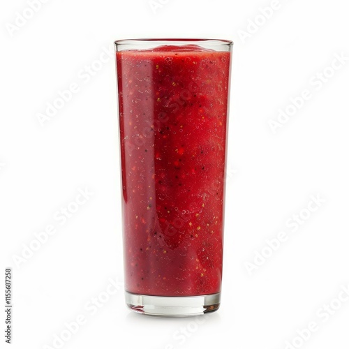 Wallpaper Mural Glass filled with blended red raspberry smoothie, creating a vibrant and healthy beverage Torontodigital.ca