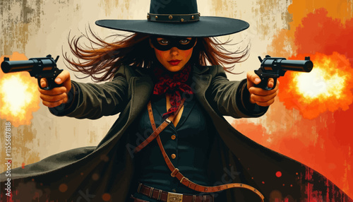 Daring Outlaw: Dual Gunslinger in Action