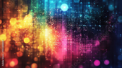 Wallpaper Mural vibrant, colorful abstract background featuring bright lights and patterns, perfect for computer screens or digital art. design evokes sense of energy and creativity Torontodigital.ca