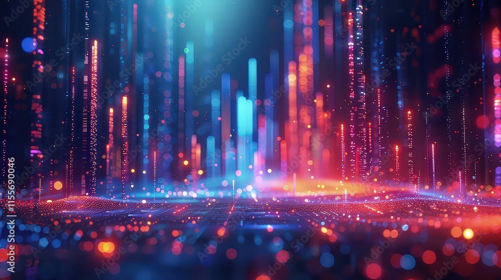 Futuristic abstract neon representation of data analysis. Futuristic abstract neon representation of data analysis.