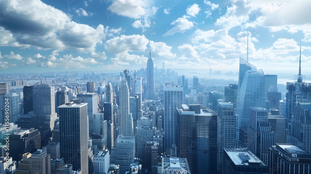 Aerial View of Urban City Skyline Under Clear Blue Sky Aerial View of Urban City Skyline Under Clear Blue Sky