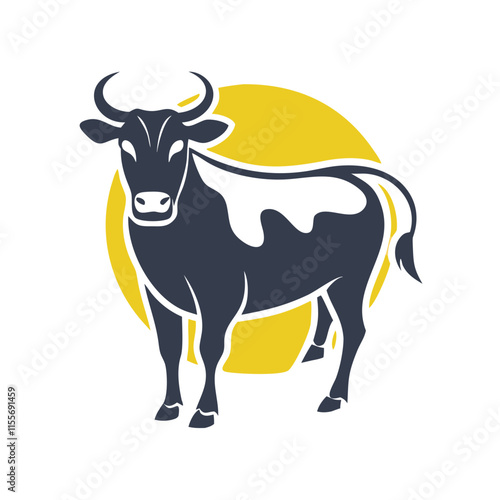 cow on white background