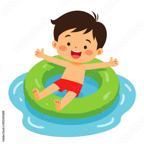 Child Playing in Inflatable Ring