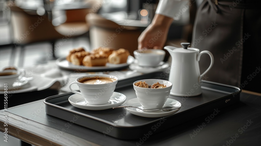 Coffee Break Elegance: Indulgent Cappuccino and Pastries Coffee Break Elegance: Indulgent Cappuccino and Pastries