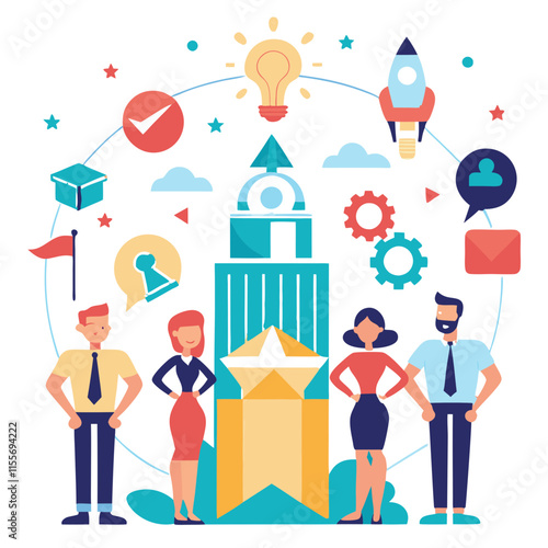 Create a successful dream team with innovative strategies and collaborative efforts in a vibrant, professional environment