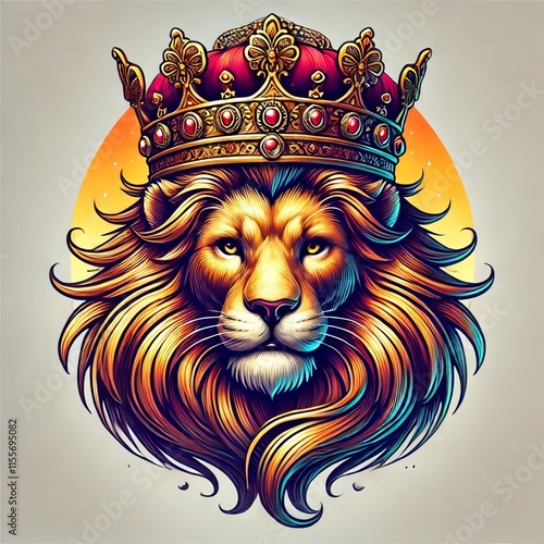 vector illustration of a lion wearing a crown symbolizing strength and majesty. Hopefully it meets your expectations.
