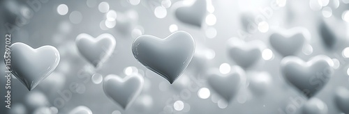 White background with white hearts