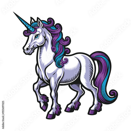 Cute Unicorn Vector On Standing