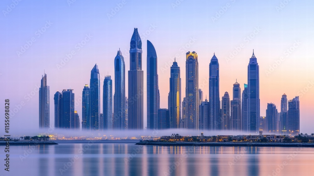 Obraz premium Dubai Marina Skyline at Dawn