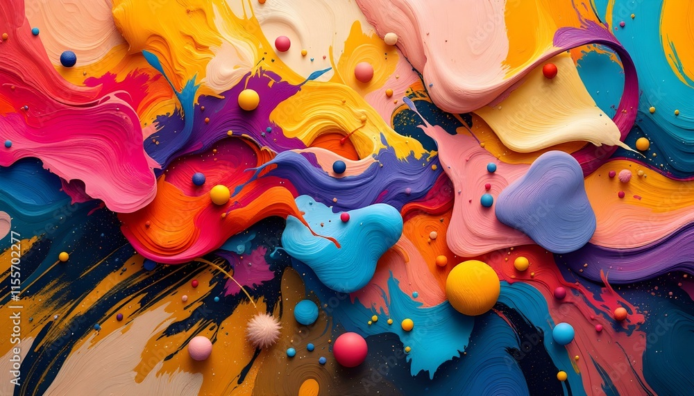 Vibrant Colorful Abstract Composition