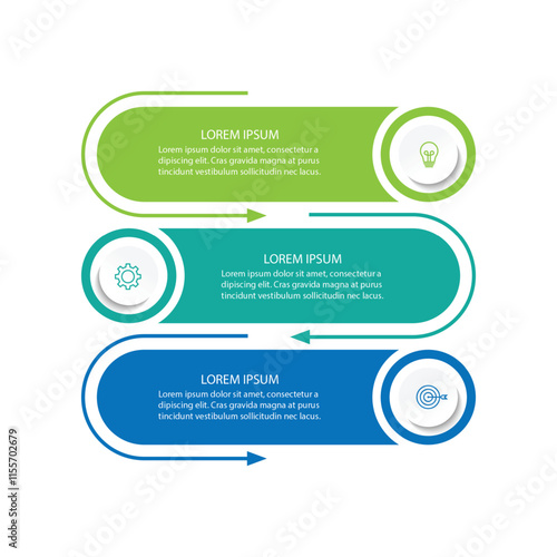 Timeline infographic design element and number options. Business concept with 3 steps.