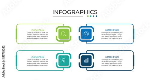 Timeline infographic design element and number options. Business concept with 4 steps.