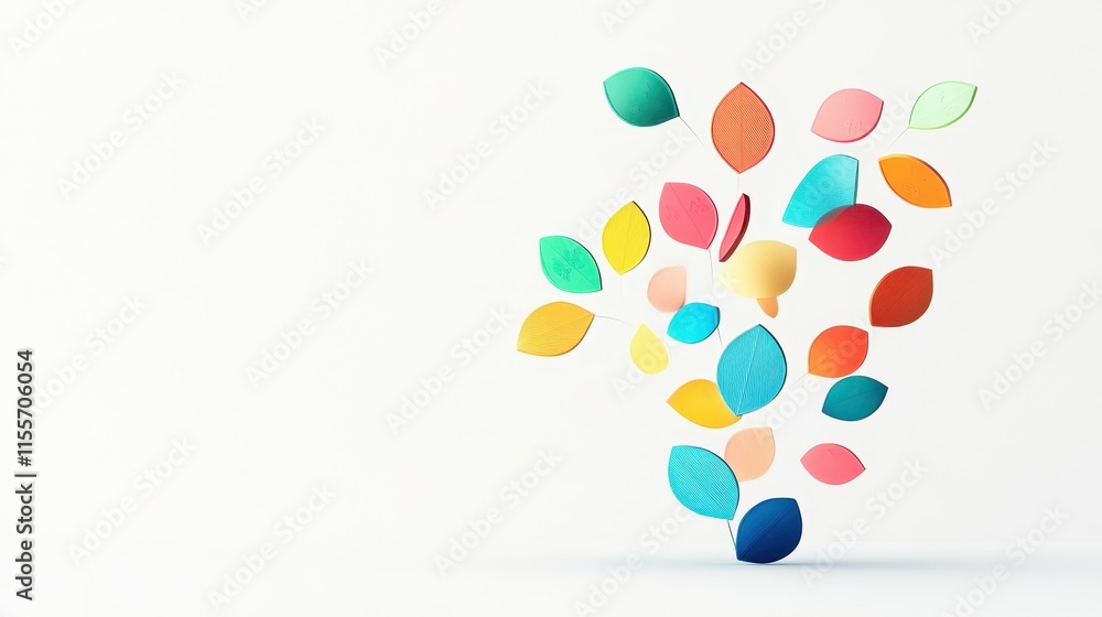 Colorful Leaves Representing Growth and Prosperity Colorful Leaves Representing Growth and Prosperity