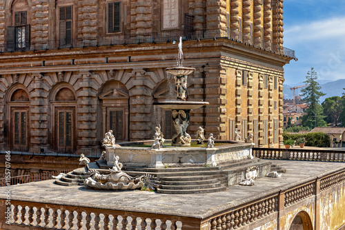 The Artichoke Fountain situated in the Boboli Gardens of Pitti Palace ( Pitti Palazzo) , Florence, Italy