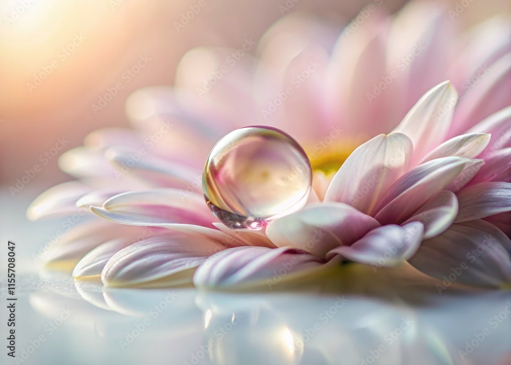 Tilt-shift photography captures a single, dewy petal; soft, blurred background emphasizes detail. Tilt-shift photography captures a single, dewy petal; soft, blurred background emphasizes detail.