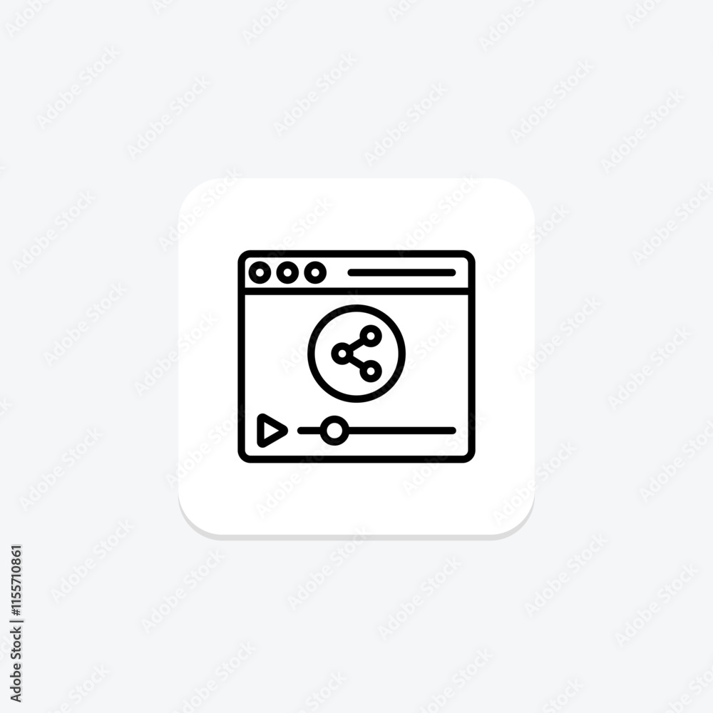 Video Sharing line icon , vector, pixel perfect, illustrator file Video Sharing line icon , vector, pixel perfect, illustrator file
