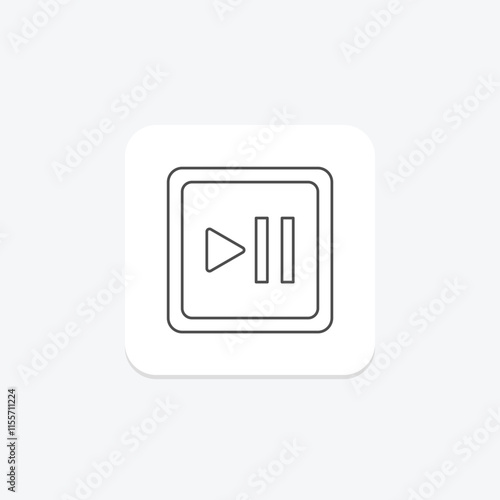Pause Button thinline icon , vector, pixel perfect, illustrator file
