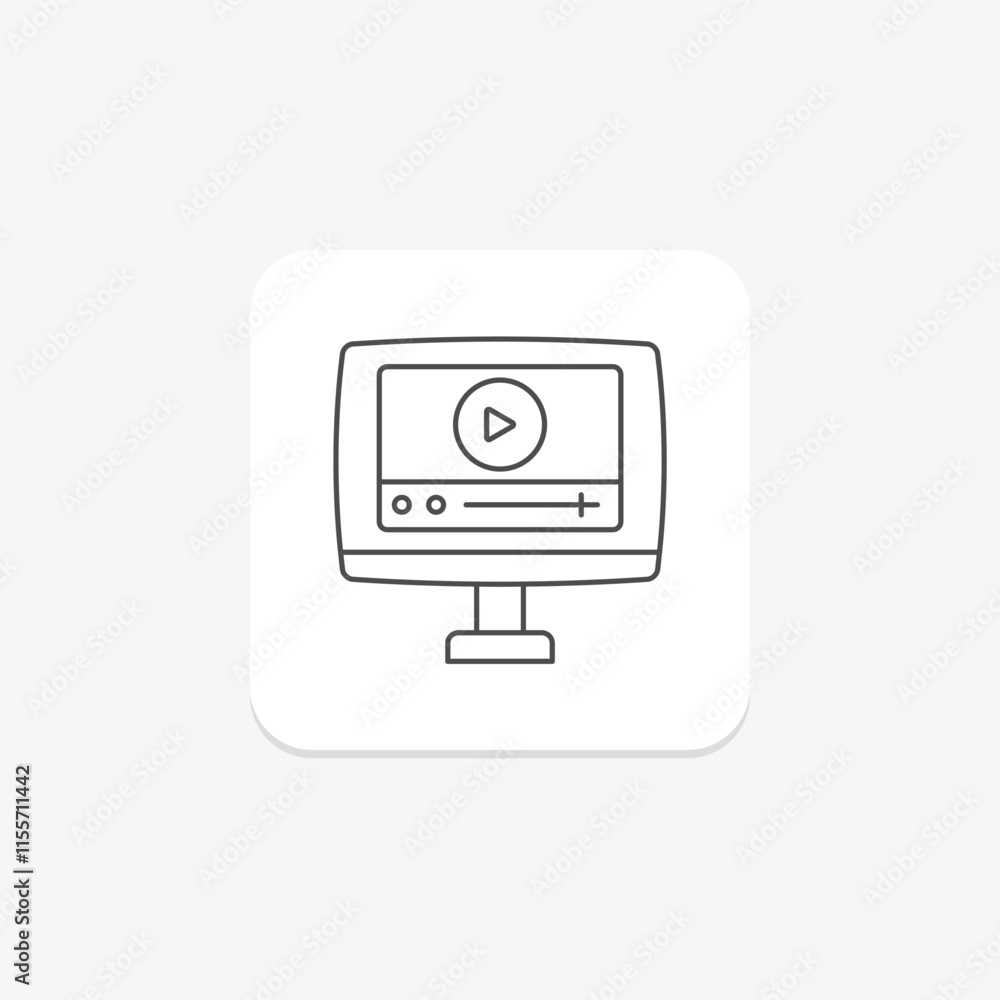 Video Streaming thinline icon , vector, pixel perfect, illustrator file Video Streaming thinline icon , vector, pixel perfect, illustrator file