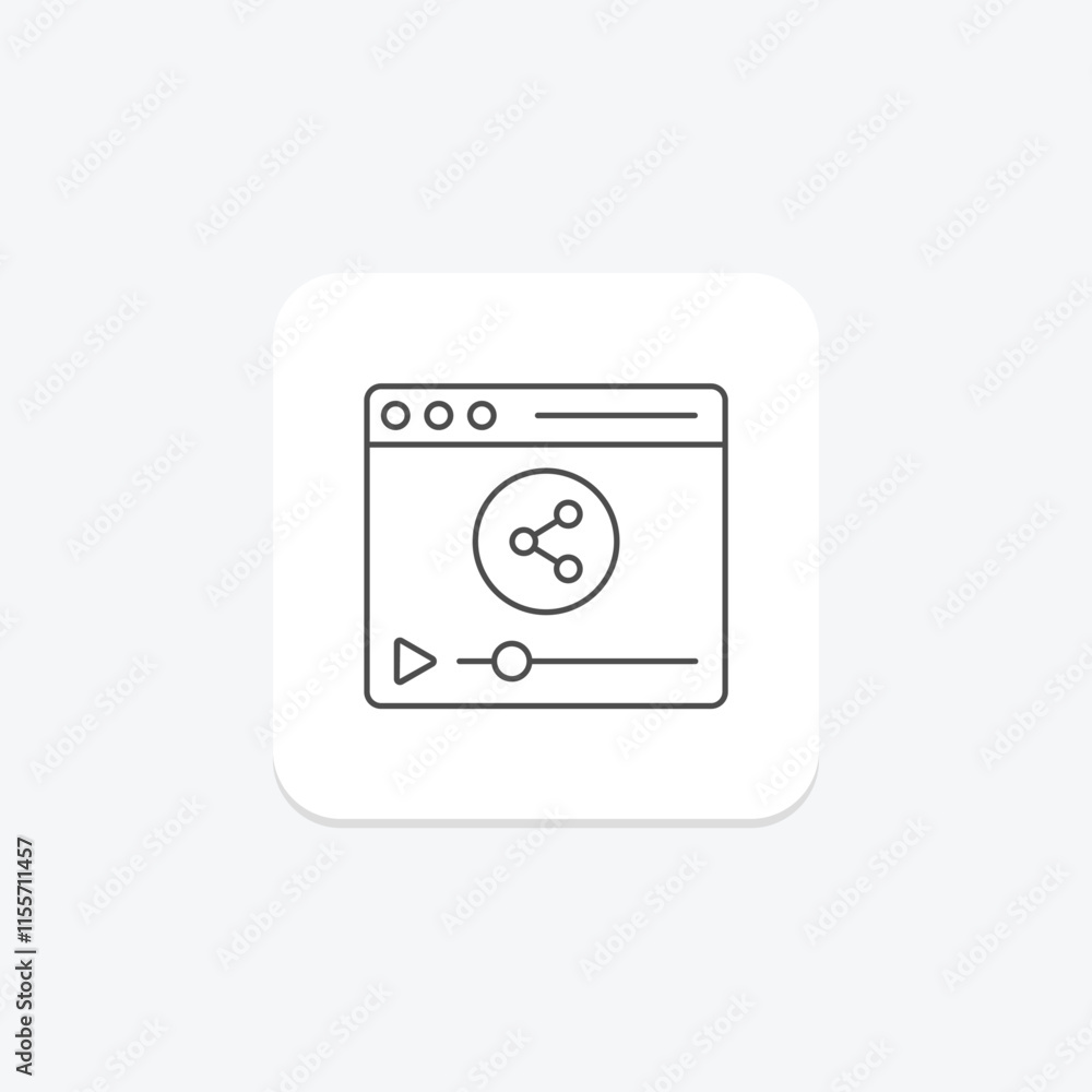 Video Sharing thinline icon , vector, pixel perfect, illustrator file Video Sharing thinline icon , vector, pixel perfect, illustrator file