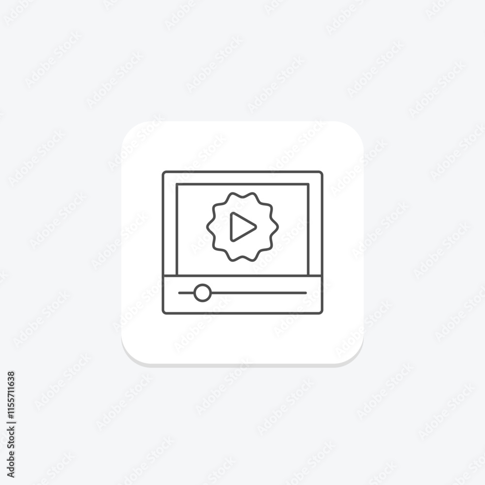 Video Quality thinline icon , vector, pixel perfect, illustrator file Video Quality thinline icon , vector, pixel perfect, illustrator file