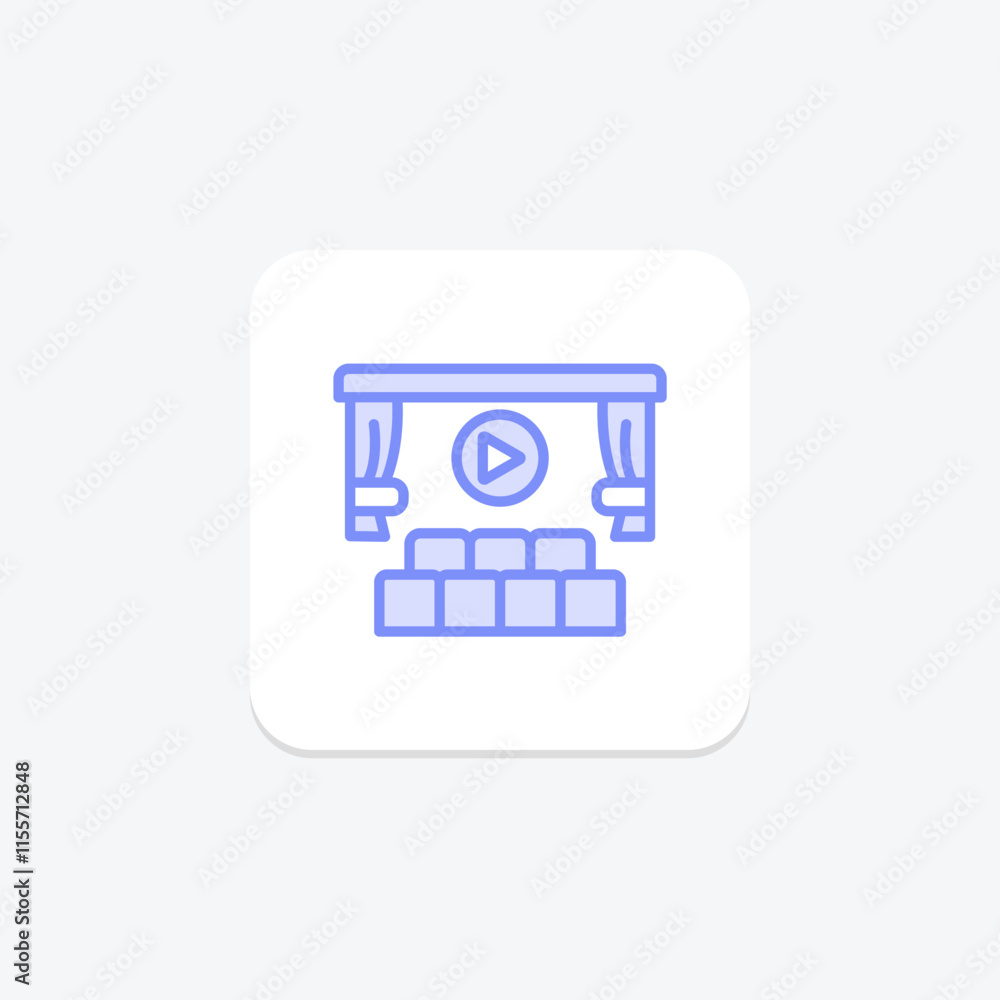 Movie Screen duotone line icon , vector, pixel perfect, illustrator file Movie Screen duotone line icon , vector, pixel perfect, illustrator file