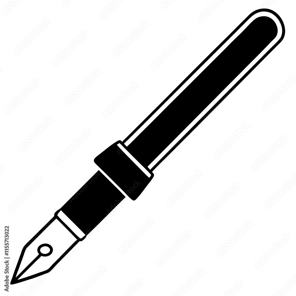 Fountain Pen Line Art Vector Design Fountain Pen Line Art Vector Design
