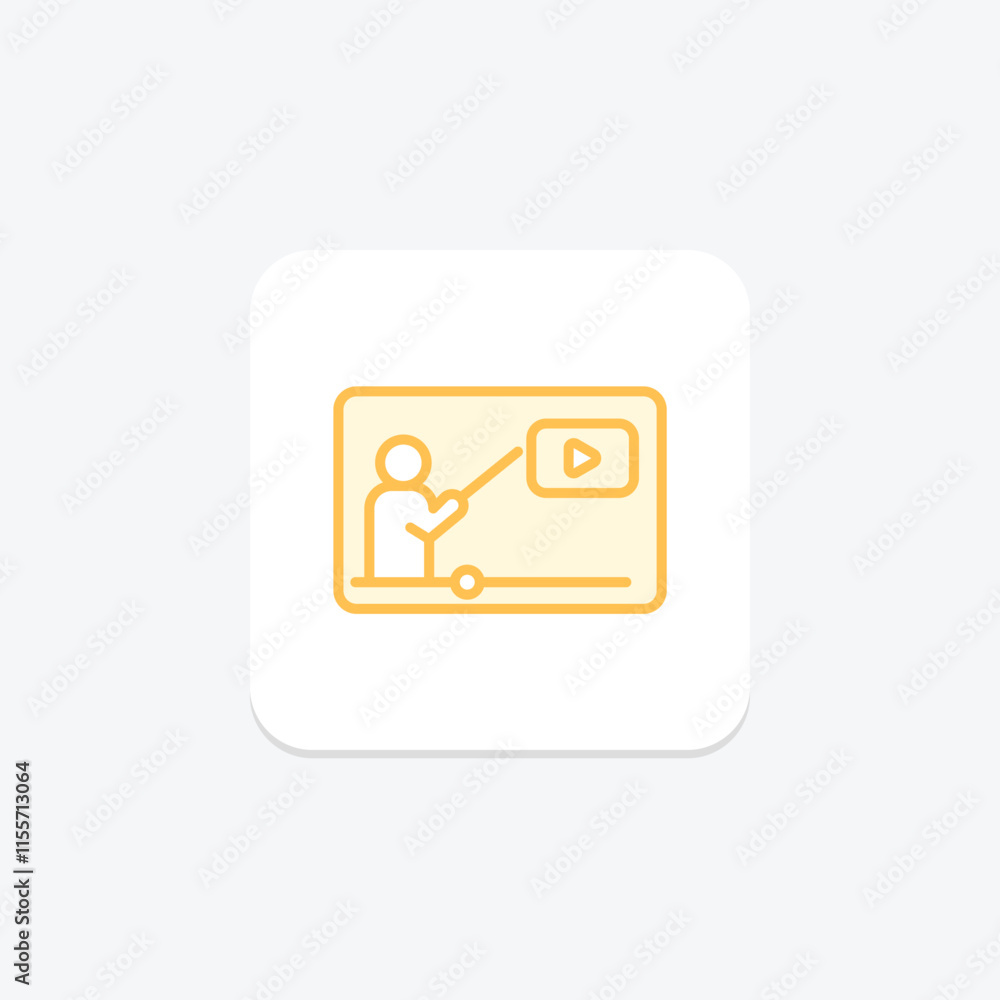 Video Tutorial duotone line icon , vector, pixel perfect, illustrator file Video Tutorial duotone line icon , vector, pixel perfect, illustrator file