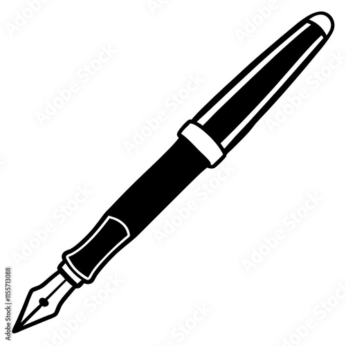 Fountain Pen Line Art Vector Design