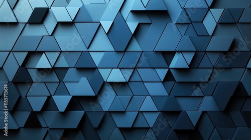 Abstract geometric pattern featuring blue triangles in a tessellated arrangement for modern design concepts photo