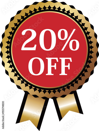 高級感のある20%OFFアイコン