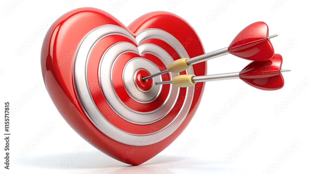 3d bullseye with three darts with white background 3d bullseye with three darts with white background