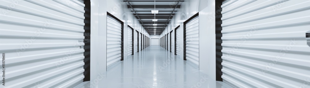 Obraz premium Business storage facility with secure units, clear background, storage services, commercial storage solutions