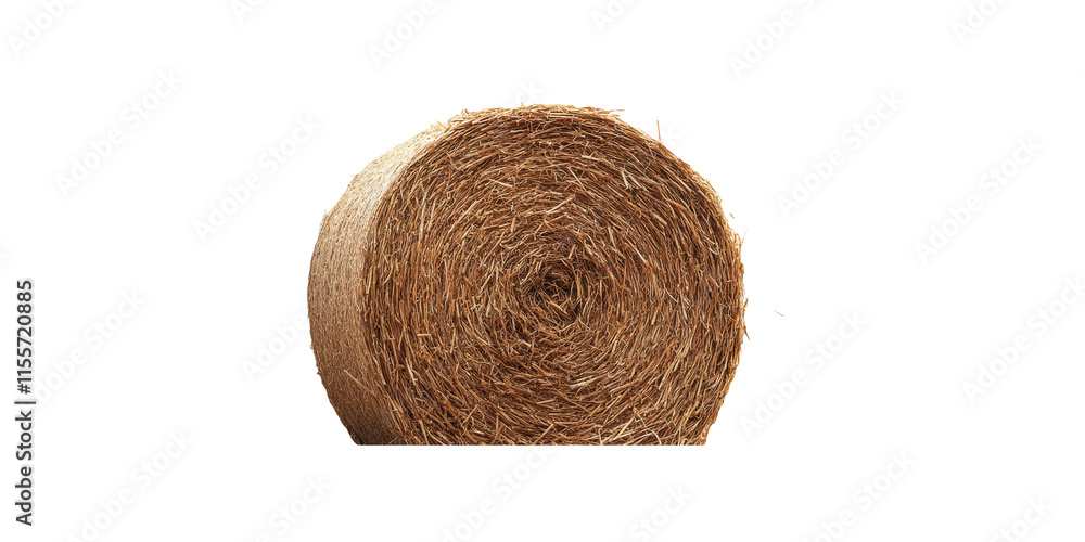 Round hay bale isolated on transparent background Round hay bale isolated on transparent background