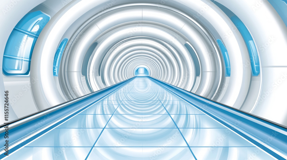 Obraz premium futuristic cylindrical corridor: a glimpse into advanced architecture and technology