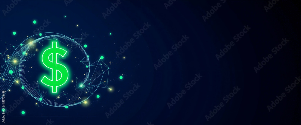 Digital USD Money icon, Line and Triangle with a Network of Points ,USD Money icon of Lines and Triangles, Geometric USD Money icon, Lines, Triangles, copy space Digital USD Money icon, Line and Triangle with a Network of Points ,USD Money icon of Lines and Triangles, Geometric USD Money icon, Lines, Triangles, copy space
