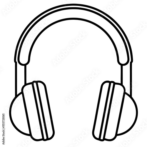 Headphones Line Art Vector Design