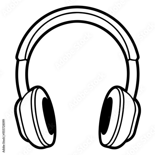 Headphones Line Art Vector Design